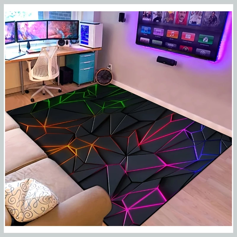 Covor stil gamer – cu model geometric neon 75773953-100140