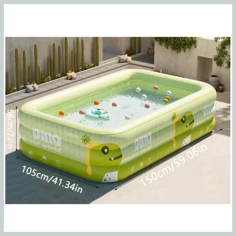 Piscină gonflabilă pentru copii cu dinozauri – 150 × 105 × 55 cm 77948050