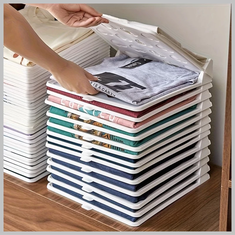 Organizator de haine și tricouri din plastic – set de 20 bucăți – EF2117457