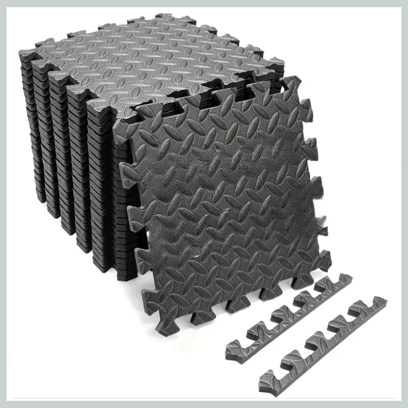 Set Covoraș Puzzle – Saltea din Spumă EVA, 24 Bucăți, Negru – CR1723217