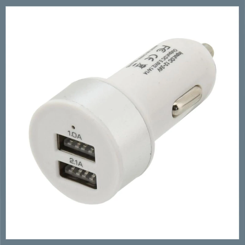 Adaptor USB Auto – 2 Porturi, pentru Priză de 12/24V, Ieșire 5V/2100mA 07406