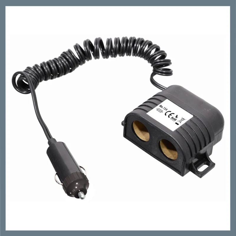 Împărțitor pentru Priză Auto – 12/24V, cu 2 Ieșiri și Cablu de 80 cm 07418
