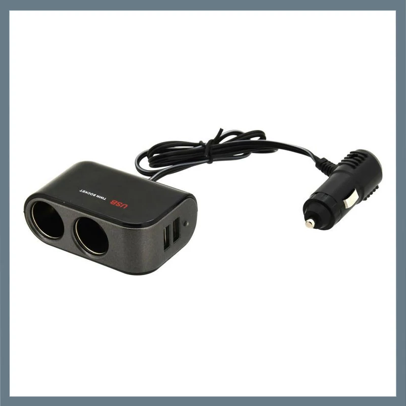 Împărțitor pentru Priză Auto – 12/24V, cu 2 Ieșiri și 2 Porturi USB 07422