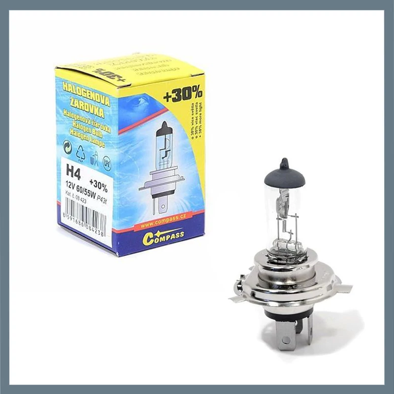 Bec auto halogen H4 +30% – 12V, 60/55W, P43t, cu filtru UV 08423