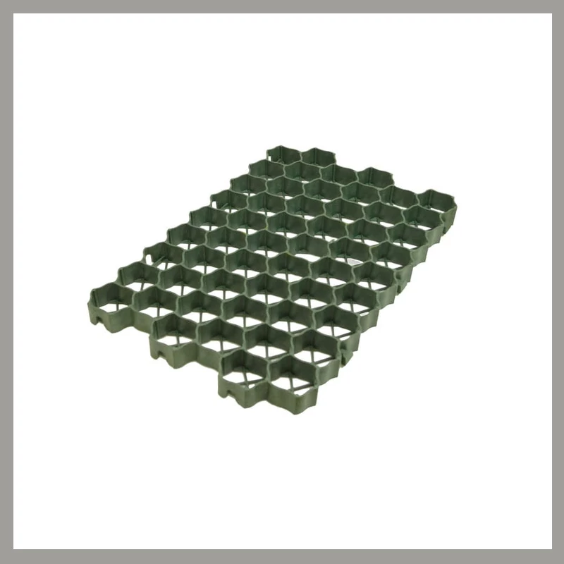 Panou Grilaj pentru Gazon din Plastic – Formă Hexagonală, Stabilizator de Suprafață Verde, Rezistent KRATKAOGR30ZIELPL169