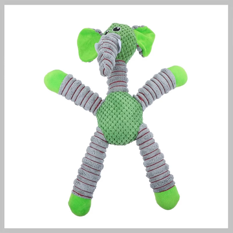 Jucărie pentru câini – Elefant de pluș cu sunet – extra rezistent – 42 cm (holm0707)