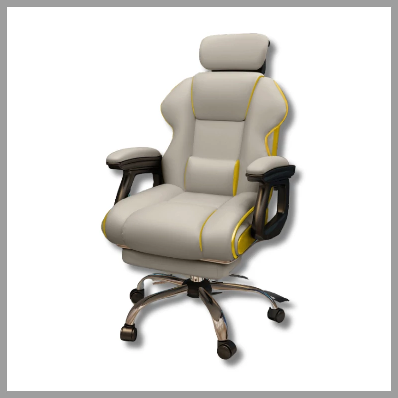 Scaun GamerElegance cu suport pentru picioare, gri, model holm8093