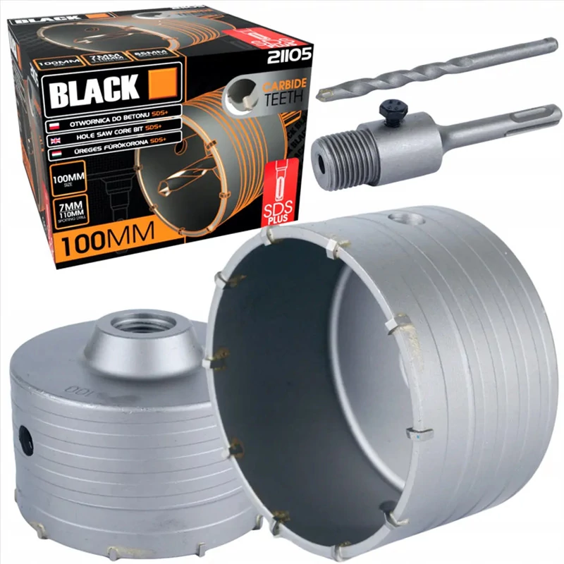 Burghiu tip coroană pentru beton BLACK SDS Plus, 100 mm – 21105