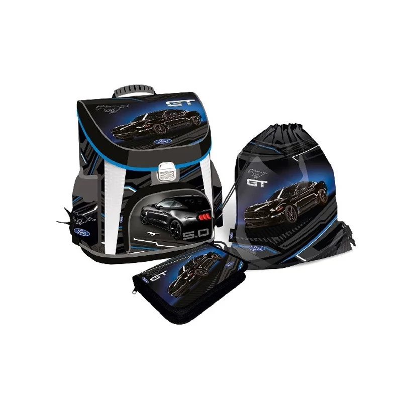 Set Ghiozdan Premium Ford Black 3 piese - 411797