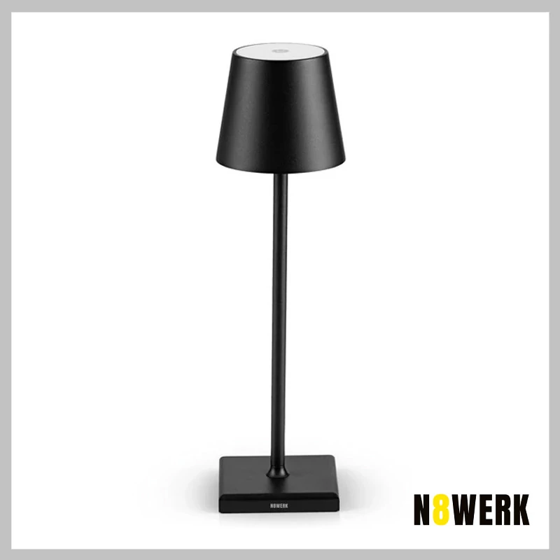 Maxx-World N8Werk Lampă de masă LED cu buton tactil, 3V, neagră - DS00263-L