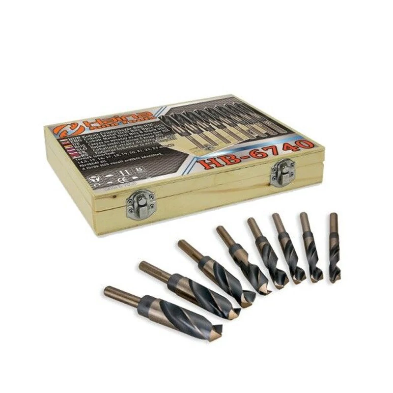 Set complet de burghie pentru metal Haina HA6740 din cobalt, 8 piese HSS
