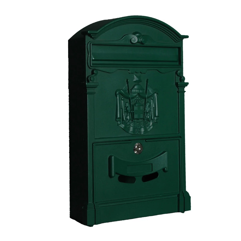 Cutie poștală 400x255x90mm, fațadă din aluminiu, verde HMB2540AG