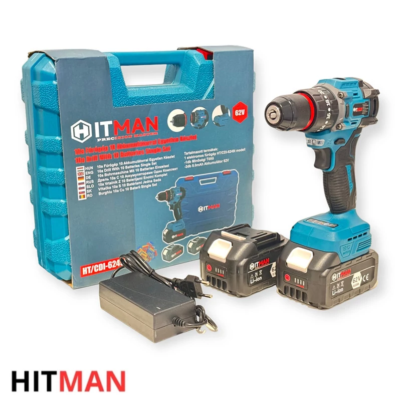 HITMAN Șurubelniță cu acumulator fără perii, 62V HT/CDI-6249i