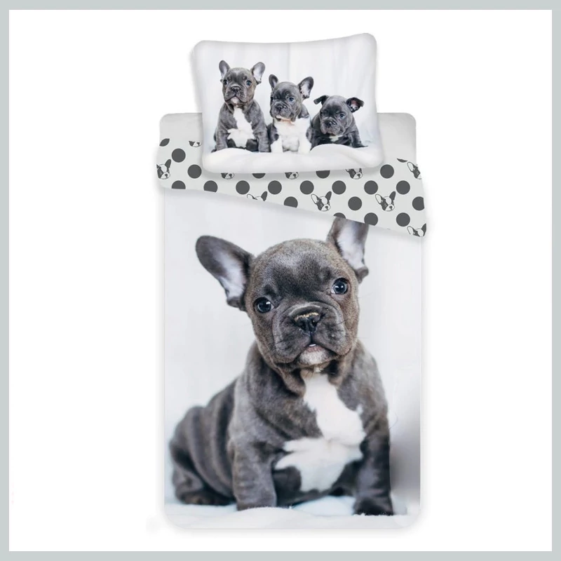 Set lenjerie de pat cu Bulldog Francez 140×200 cm JFK017203