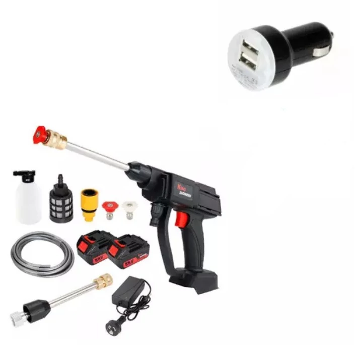 Nico Portabil Set de Spălare Auto cu Presiune Înaltă – holm1066 + CADOU Încărcător Auto USB 2x KA-6