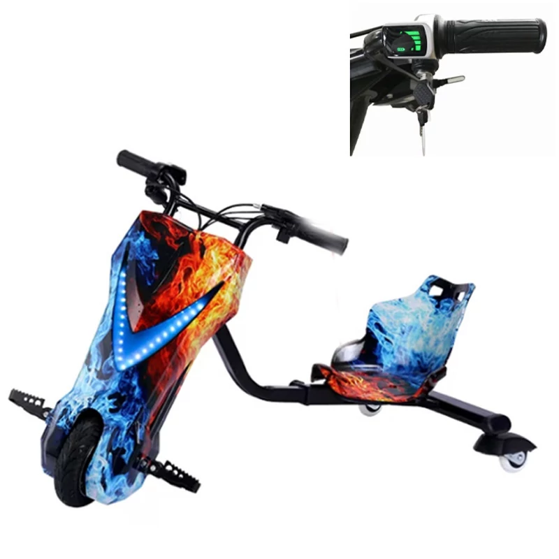 Driftajući električni tricikl, 250 W motor, 15 km/h, 4400 mAh, višebojni KE24-304