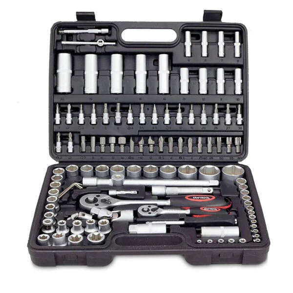 Set de chei tubulare KrafTech, 108 piese