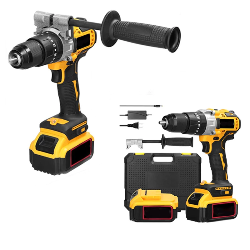 Bormașină cu percuție fără perii THO M-0914, 128V, 80 Nm, cu 2 acumulatori