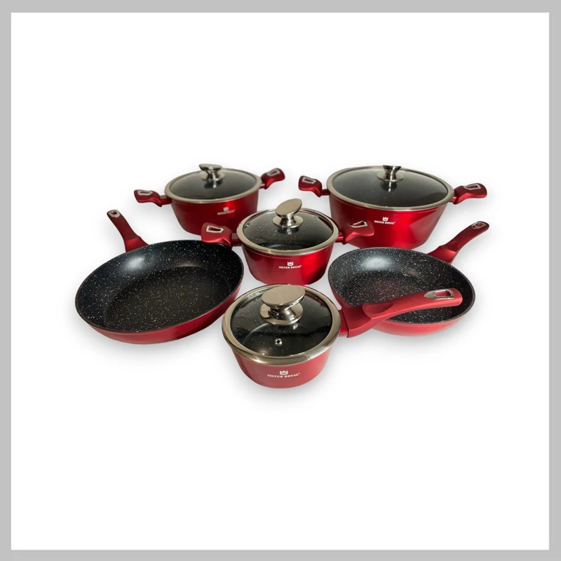 Set de vase cu înveliș din marmură Silver Royal Metallic Line, 10 piese SR-2020
