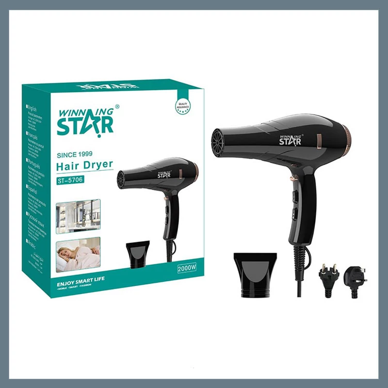 Uscător de păr Winning Star cu 3 setări de temperatură și 2 setări de viteză 2kW ST-5706