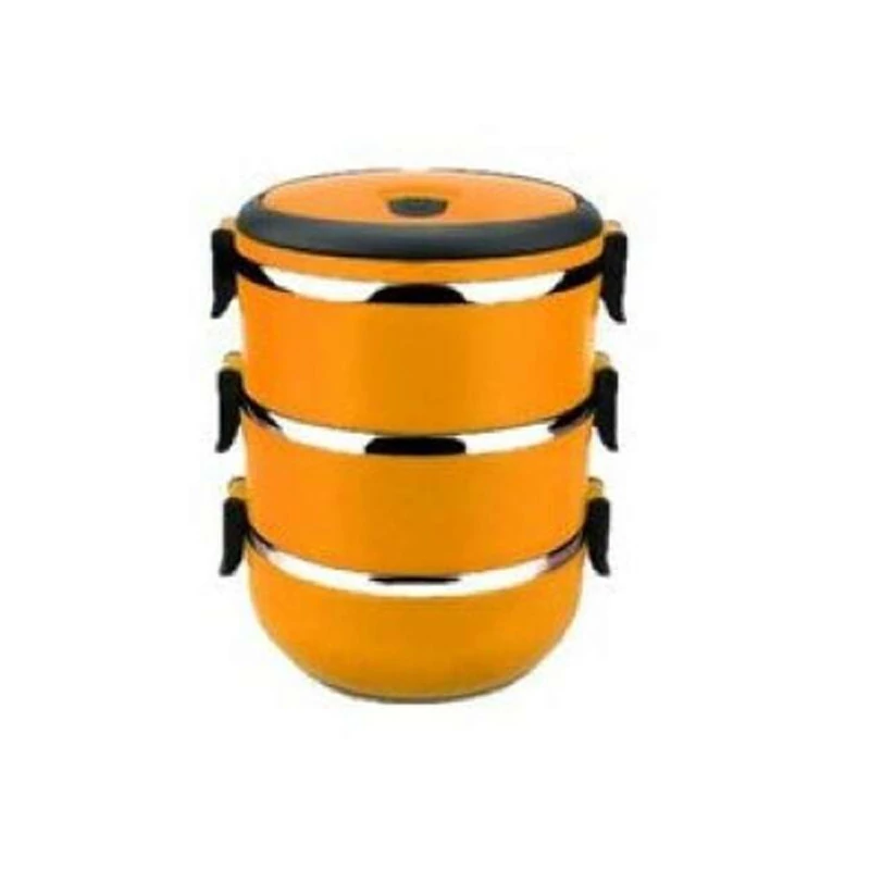 Victor portocaliu set de transport alimente cu 3 compartimente din oțel inoxidabil V-FH083N