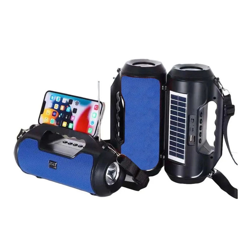 JSJZ Bluetooth Boxă solară Z20 cu FM, USB, TF & Aux, și iluminare LED