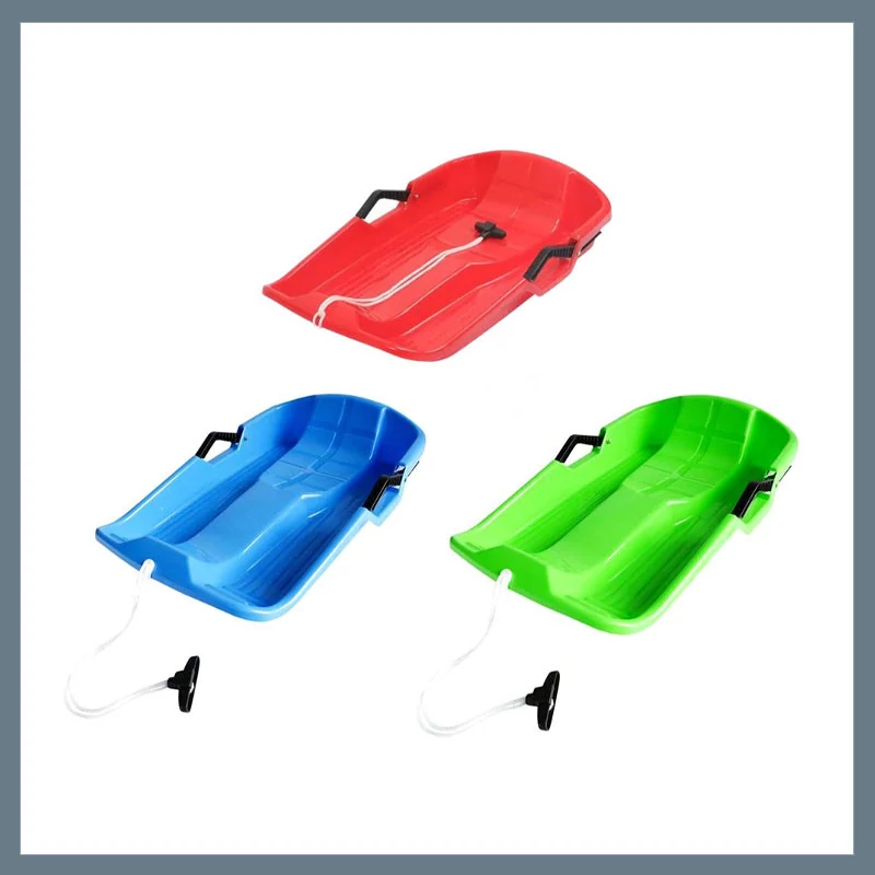 Sanie din plastic cu spătar, frâne și coardă de tracțiune A18304