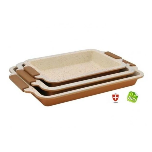 Set premium de 3 tăvi ceramice Bio