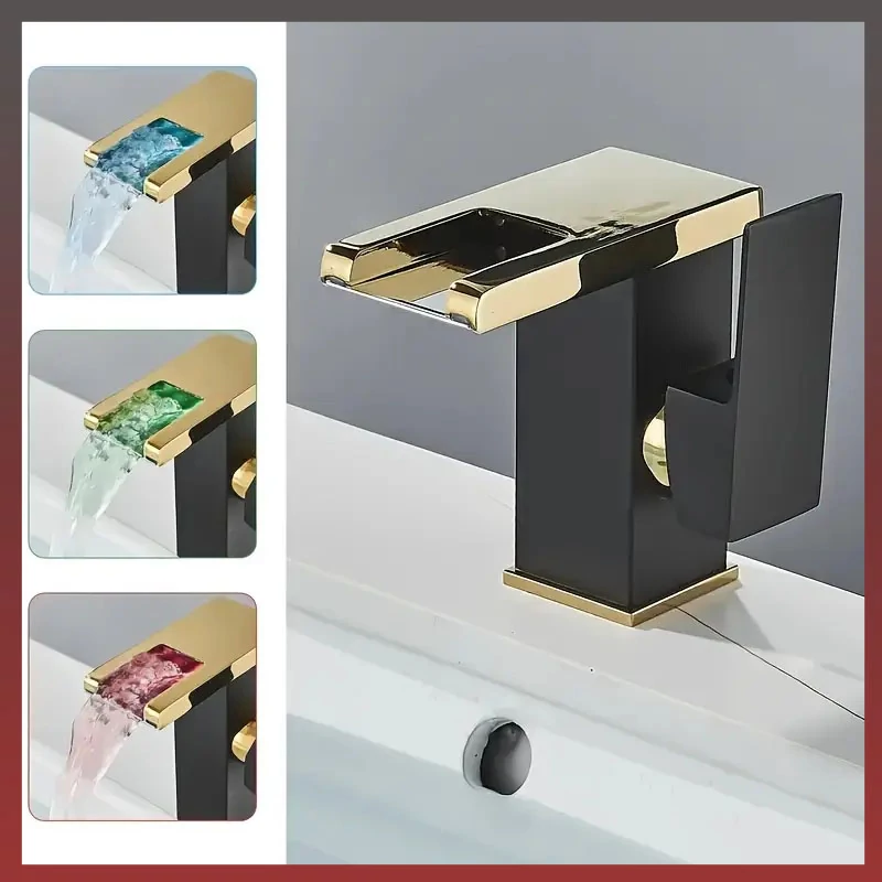 Baterie de chiuvetă schimbătoare de culoare cu finisaj cupru-negru PM338264