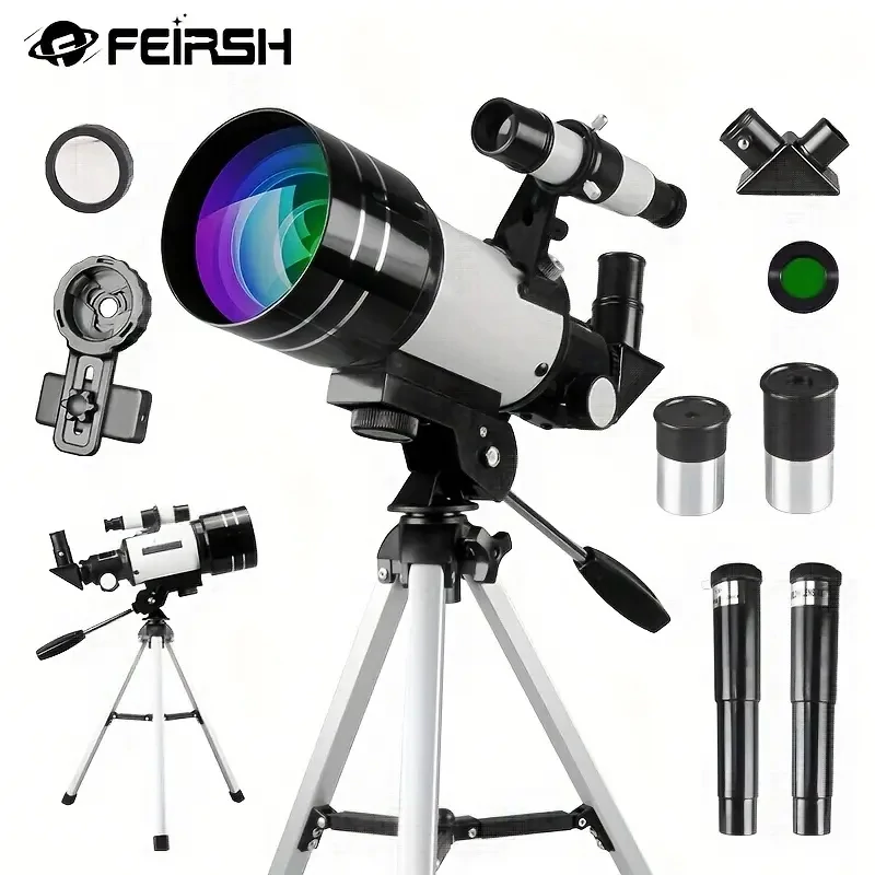 Set telescop pentru astronomi începători Feirsh cu trepied și accesorii XA1619828