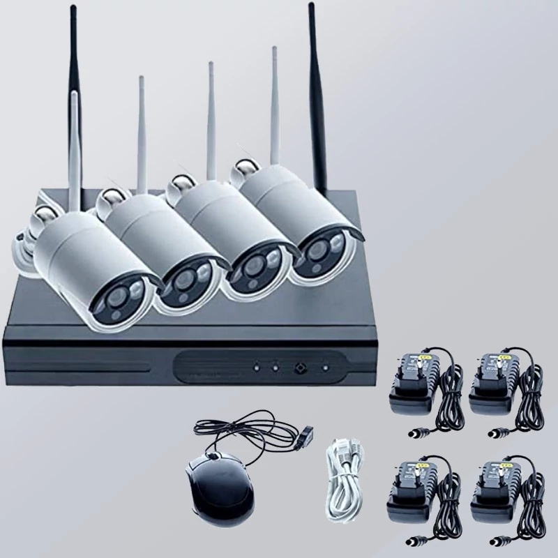 Set de supraveghere wireless HD NVR cu 4 camere de securitate