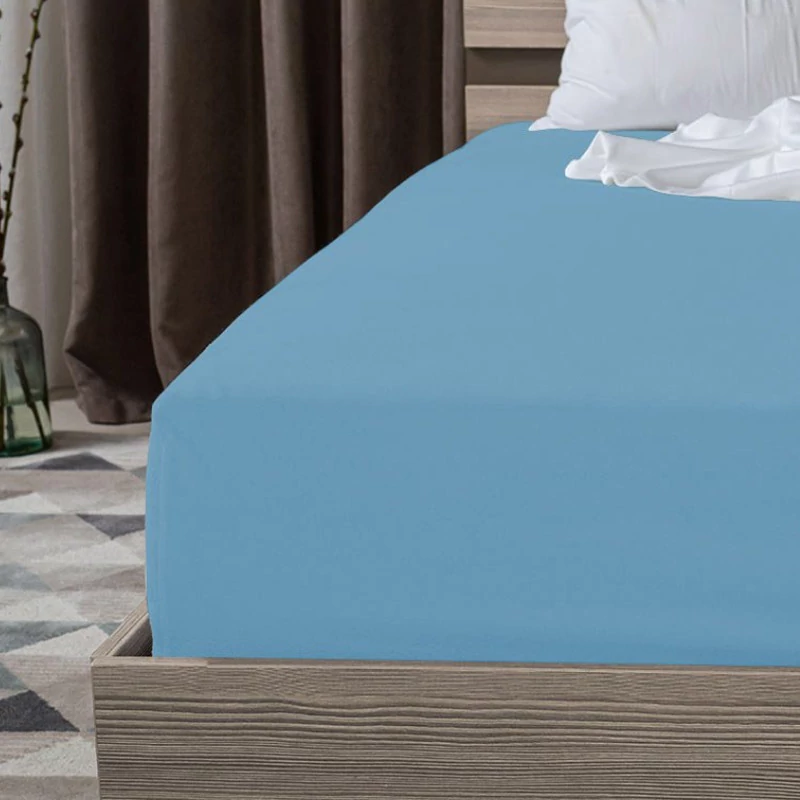 Lenjerie de pat cu elastic albastră 200 x 230 cm