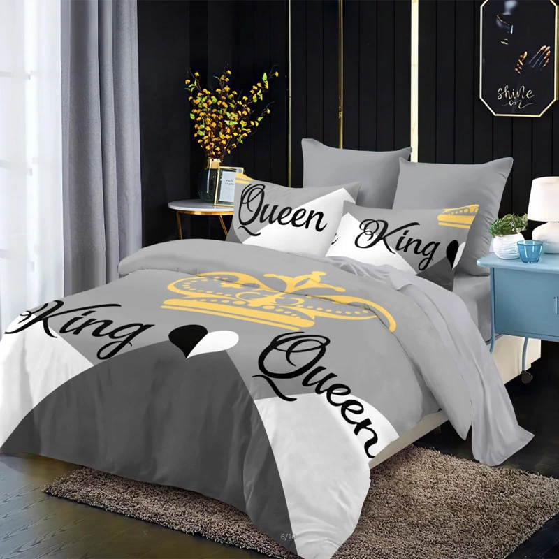 Set de lenjerie de pat de calitate, 7 piese King & Queen 8 HG-03