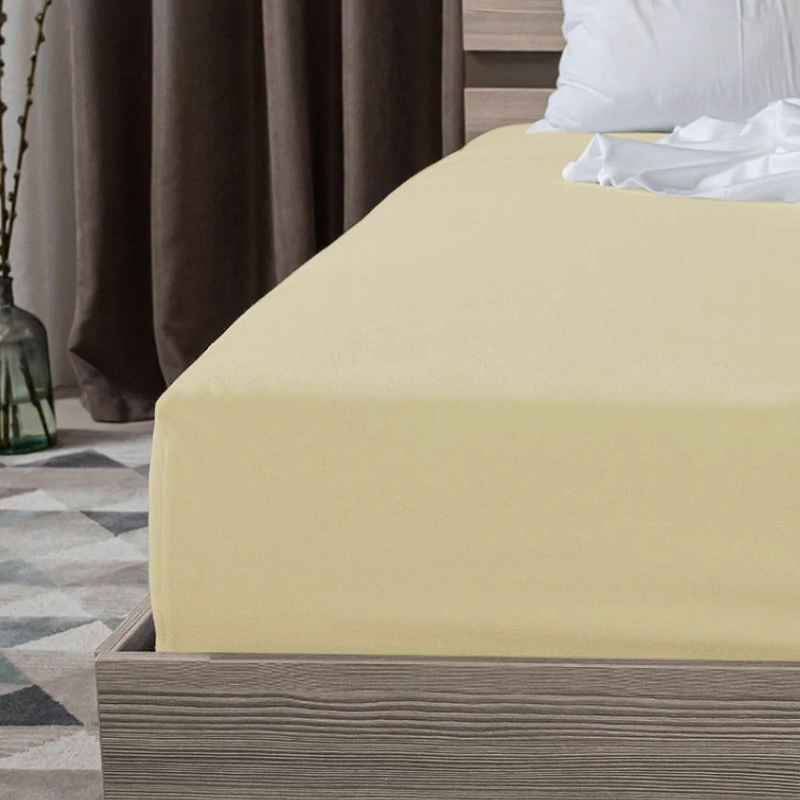 Lenjerie de pat cu elastic crem 200 x 200 cm